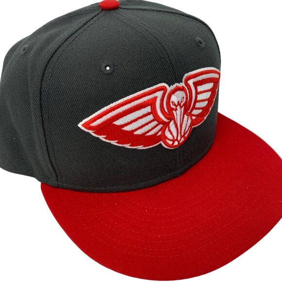 New Era NBA 9Fifty New Orleans Pelicans Snapback Hat One Size Gray Red 7737 - Picture 1 of 8